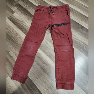 Boys - Ring of Fire maroon joggers, size 6